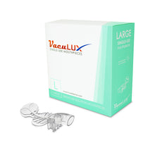 VacuLux disposable mouthpieces by Ascentcare. Universal fit mouthpiece for quiet, comfortable isolation – fits Zyris®, Isolite®, Dryshield® & VacuLUX™ systems. Large