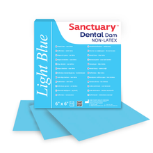 Sanctuary™ Non-Latex Dental Dams, Light Blue
