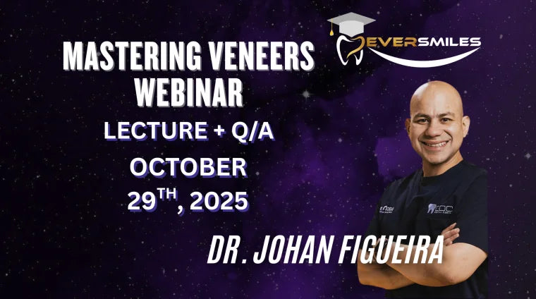 Join Dr. Johan Figueira for a free webinar on Oct 29, 2025. Learn veneer diagnosis, prep, cementation &amp; digital workflows. Earn 1 CE credit. Limited seats!